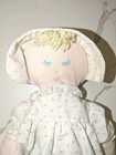 Vintage Eden Rag Cloth Doll Yellow Yarn Hair Baby Blonde Prairie 14 In Rose