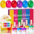 6 Pcs 15 Ml Soak Off Gel Polish Set - Jelly Colors For Nail Art   Diy Manicure