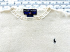 Nwot Polo By Ralph Lauren Men   s Med  Cream Cotton Knit Crew Neck Logo Sweater