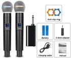 Dual Wireless Karaoke Microphone System Professional 2 4g