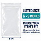 2000 Clear Cello Bags 6x9 Resealable Self Seal 1 2 Mil Retail Craft Packaging