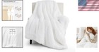 Heavyweight Sherpa Throw Blanket 60x80 Twin - Elegant White Living Decor