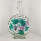 Glass Vase With Textured Green Leaves And Purple Wine Grapevine Design 10 