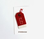 Starbucks 2017 Holiday Red Joyfull Tag Flat Ceramic Christmas Ornament New