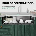 33  Single Bowl Kitchen Sink Stainless Steel Commercial Domestic Basin 16 Gauge