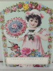 Vintage Antioch Bookplates Victorian Girl 12 Plates Original Box Made In Usa