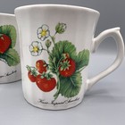 Vintage Royal Strawberries Coffee Mug Cup Stoneware Made In Japan Lot Of 2