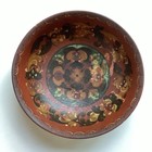 Norwegian Rosemaling Ale Bowl Large 11    Floral Turned Wood Vintage Antique Beer