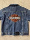 Kids Youth Harley Davidson Motorcycle Denim Jean Jacket Button Up Embroidered