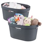 Cand 4 Pack Laundry Basket With Cutout Handles  40 L Plastic Hampers For Laundry