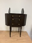 Vtg Mahogany Martha Washington Style Sewing Cabinet W 3 Drawers Needs Restoring