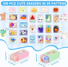 100-piece Kawaii Cute Animal Pencil Eraser For Kids  Back To School Supplies  No