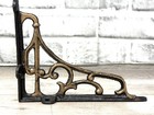 Set Of 6 Hand Painted Black   Gold Rustic Cast Iron Shelf Brackets 5  X 6 5 