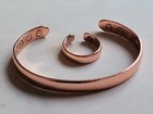 Solid Copper Magnetic Bracelet Ring Set Arthritis Men Women Cuff Ring Set Dome
