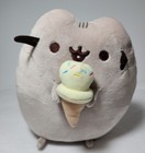 Gund Pusheen Snackables Ice Cream Cat Stuffed Plush Animal Gray 9 5 