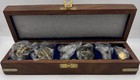 Nautical   Maritime Brass Miniature 6 Pc Set In Collector Wood Gift Box