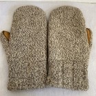 Sta-soft Ragg Wool Mittens Vtg Mitts W Deerskin Palm Sherpa Fleece Lined Sz L