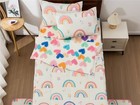  Rainbow Printed Zipper Bedding Sets Lightweight Microfiber Heart Twin Beige