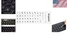 English Keyboard Stickers White Transparent Black Lettering Vinyl Matte