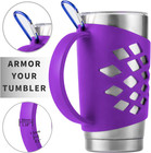 Tumbler Handle Silicone Sleeve Anti Slip Grip For Yeti Rtic Cup Purple New