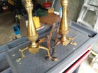 Vintage Brass   Cast-iron Fireplace Andirons Ball Top Eagles