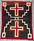 Early Navajo Rug   Ganado Az  Hubbell Cross Moki Storm Pattern