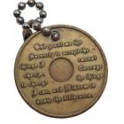 Vtg Aa Recovery Medallion Serenity Prayer Token Sobriety Coin With Ball Chain