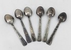 6 Vintage Signed Vietnam Dai Bac Ha 900 Silver Demitasse Spoons Heavy Patina