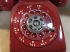 Vintage Bell System Western Electric Red Rotary Dial Desk Telephone Phone At t