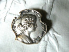 Antique Art Nouveau French Silver Plated Brooch  C Clasp With Box