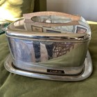 Lincoln Beautyware Chrome Cake Carrier Saver Locking Lid Square Mcm Granny Vtg
