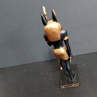 Egyptian Anubis Jackal God Figurine Statue Black   Gold Holding Staff