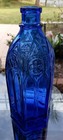 Antique 9 75  Carter s Cathedral Master Ink Bottle  Cobalt Blue Glass - Drilled