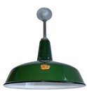 Pair 40s Silva-king 16  Green Porcelain Enamel Industrial Barn Light Vintage  B