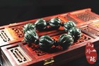 Chinese Hand Carved Jade Walnut Beads  Natural Hetian Jade  Bracelet