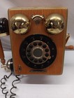 Thomas Pp-11 Limited Edition Vintage Corded Wall Telephone Wood Brass