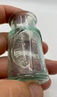 Cahill   s Bronze Pat  Nov  10 1868 Blown Shoe Polish Bottle Rolled Lip Hand Blown