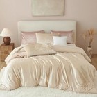 Beige Comforter Set Size 3 Pieces crushed Velvet Bedding Set Queen Champagne