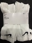 Nike Everyday Plus Dri-fit Crew Socks  White  Men s 8-12 women s 10-13  6-pack