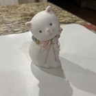 Vintage White Cat Kitten Kitty Figurine Enesco Porcelain Ceramic Bisque Taiwan
