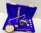 Vintage Brass Pocket Jeweler   s  Balance Scale Complete Weight Decor Gift Item