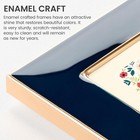 4x6 Enamel Picture Frame  Gold Metal Edge With Easel  Real Glass Photo Frame 