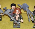 Set Of 6 Zombie Custom Minifigures With Weapons  5 Men   1 Woman  Horror  Lego 