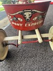 Mobo Vintage Pony Express Horse Pull Toy W  2-wheel Cart Ages 1-7