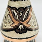 Vintage Turkish Erzincanlilar Vase Engraved Copper Hand Made Painted