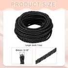 Braided Leather Cords  8 7 Yard Strap With Cord Lock  4mm Dia  Black