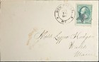 New Castle Maine Fancy Star Cancel W letter 1881 Dpo 1794-1924 Lincoln County Tp