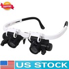 Headband Head Magnifier 8 Lens Led Light Jeweler Watch Loupe Magnifying Glasses