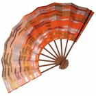 Vintage Japanese Kyoto Odori Maiogi Folding Gradated Orange Dance Fan  Rtmar23-n