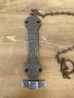 Vintage Ornate Spring Loaded  Barn Door Lock W  Chain    Catch